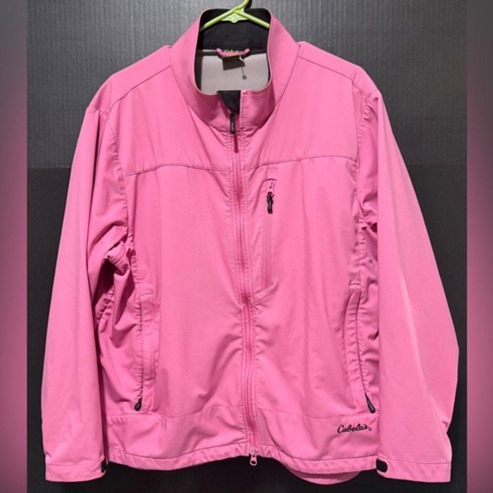 🪩Cabela's Pink Softshell Full-Zip Lightweight Trail Jacket Outerwear Vintage XXL